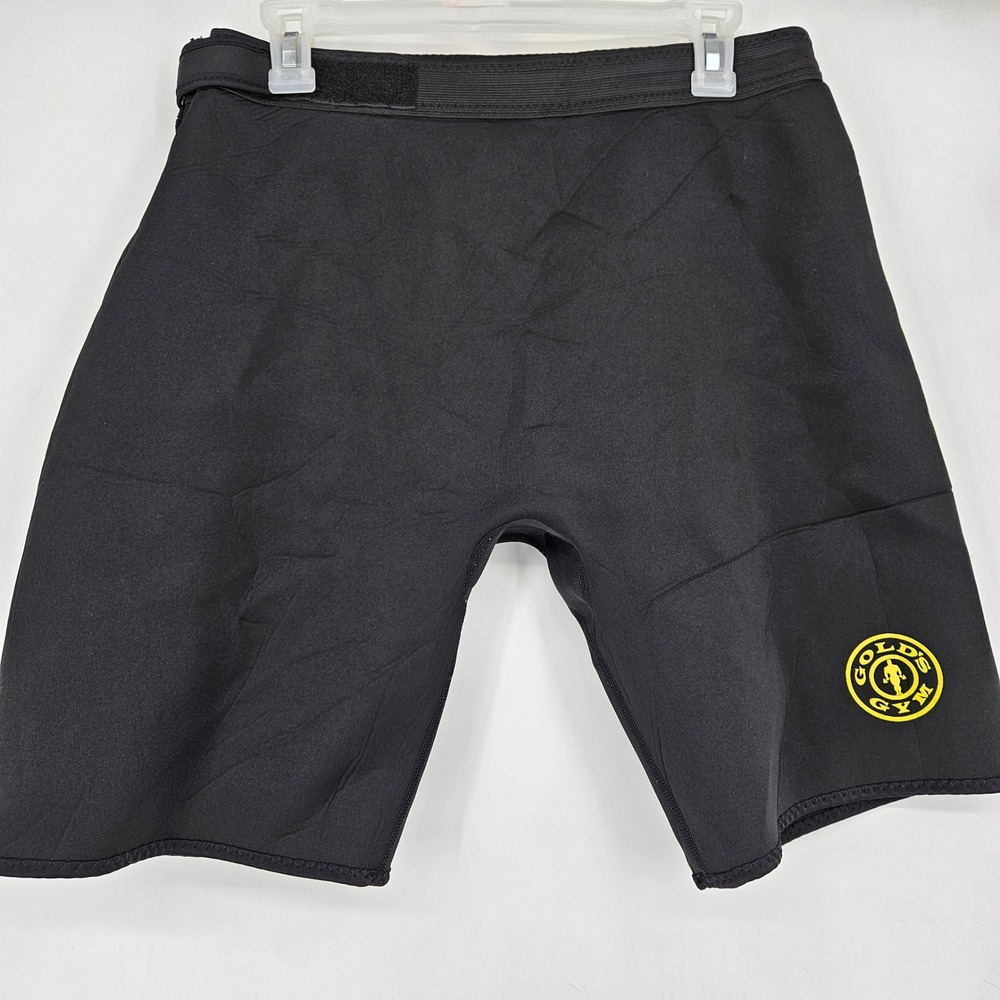Golds‎ Gym Neoprene Shorts Extra Large Compression Black Logo Fleece Workout